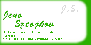 jeno sztojkov business card